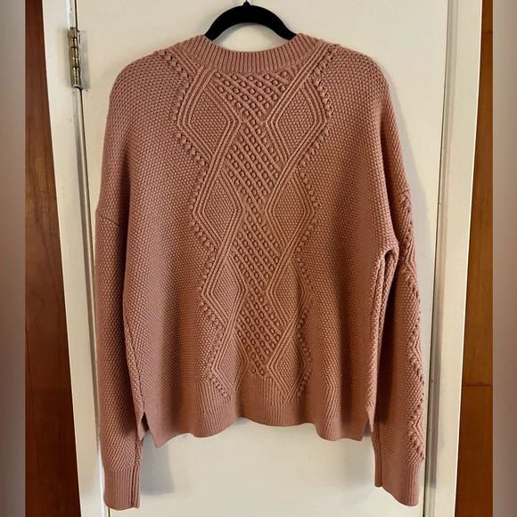 Jonathan Simkhai Cable Knit Pom Pom Sweater Antique Rose - Picture 3 of 8